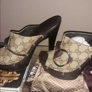 Brand new Authentic Gucci platform Mules